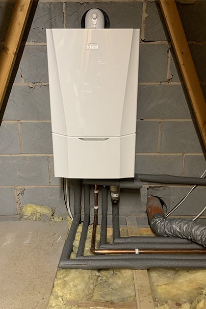 Ideal boiler installed in loft (Newark, Nottinghamshire)
