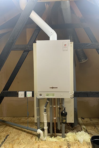 Viessmann boiler installed in loft
